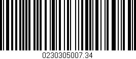 Código de barras (EAN, GTIN, SKU, ISBN): '0230305007.34'