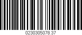 Código de barras (EAN, GTIN, SKU, ISBN): '0230305078.37'