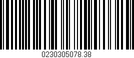 Código de barras (EAN, GTIN, SKU, ISBN): '0230305078.38'