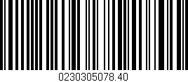 Código de barras (EAN, GTIN, SKU, ISBN): '0230305078.40'