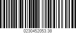 Código de barras (EAN, GTIN, SKU, ISBN): '0230452053.38'