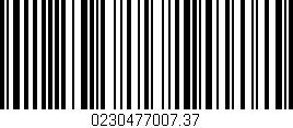 Código de barras (EAN, GTIN, SKU, ISBN): '0230477007.37'