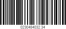 Código de barras (EAN, GTIN, SKU, ISBN): '0230484032.34'