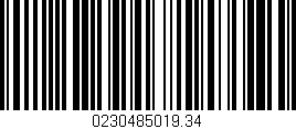 Código de barras (EAN, GTIN, SKU, ISBN): '0230485019.34'