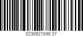 Código de barras (EAN, GTIN, SKU, ISBN): '0230921048.37'