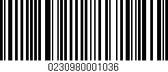 Código de barras (EAN, GTIN, SKU, ISBN): '0230980001036'