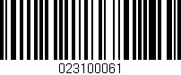 Código de barras (EAN, GTIN, SKU, ISBN): '023100061'