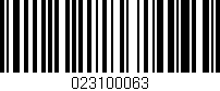 Código de barras (EAN, GTIN, SKU, ISBN): '023100063'