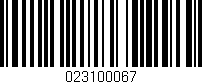 Código de barras (EAN, GTIN, SKU, ISBN): '023100067'