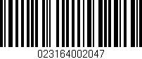 Código de barras (EAN, GTIN, SKU, ISBN): '023164002047'