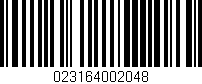 Código de barras (EAN, GTIN, SKU, ISBN): '023164002048'