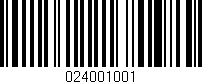Código de barras (EAN, GTIN, SKU, ISBN): '024001001'