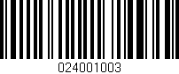 Código de barras (EAN, GTIN, SKU, ISBN): '024001003'