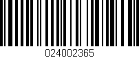 Código de barras (EAN, GTIN, SKU, ISBN): '024002365'