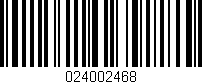 Código de barras (EAN, GTIN, SKU, ISBN): '024002468'