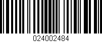 Código de barras (EAN, GTIN, SKU, ISBN): '024002484'