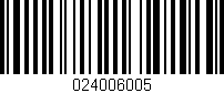 Código de barras (EAN, GTIN, SKU, ISBN): '024006005'