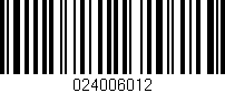 Código de barras (EAN, GTIN, SKU, ISBN): '024006012'