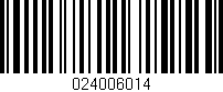 Código de barras (EAN, GTIN, SKU, ISBN): '024006014'