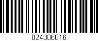 Código de barras (EAN, GTIN, SKU, ISBN): '024006016'
