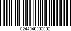Código de barras (EAN, GTIN, SKU, ISBN): '0244040033002'