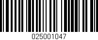 Código de barras (EAN, GTIN, SKU, ISBN): '025001047'