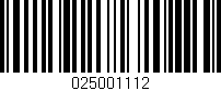 Código de barras (EAN, GTIN, SKU, ISBN): '025001112'