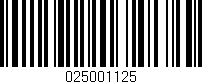 Código de barras (EAN, GTIN, SKU, ISBN): '025001125'