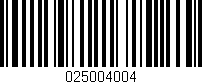 Código de barras (EAN, GTIN, SKU, ISBN): '025004004'