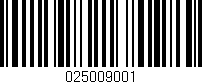Código de barras (EAN, GTIN, SKU, ISBN): '025009001'
