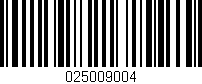 Código de barras (EAN, GTIN, SKU, ISBN): '025009004'