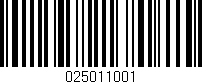 Código de barras (EAN, GTIN, SKU, ISBN): '025011001'