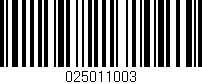 Código de barras (EAN, GTIN, SKU, ISBN): '025011003'