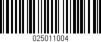 Código de barras (EAN, GTIN, SKU, ISBN): '025011004'