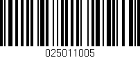 Código de barras (EAN, GTIN, SKU, ISBN): '025011005'
