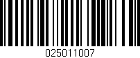Código de barras (EAN, GTIN, SKU, ISBN): '025011007'