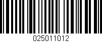 Código de barras (EAN, GTIN, SKU, ISBN): '025011012'