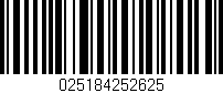 Código de barras (EAN, GTIN, SKU, ISBN): '025184252625'