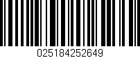 Código de barras (EAN, GTIN, SKU, ISBN): '025184252649'