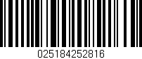 Código de barras (EAN, GTIN, SKU, ISBN): '025184252816'