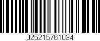 Código de barras (EAN, GTIN, SKU, ISBN): '025215761034'