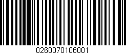 Código de barras (EAN, GTIN, SKU, ISBN): '0260070106001'