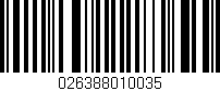 Código de barras (EAN, GTIN, SKU, ISBN): '026388010035'