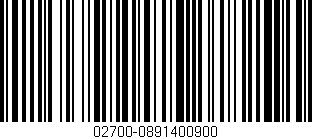 Código de barras (EAN, GTIN, SKU, ISBN): '02700-0891400900'