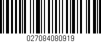 Código de barras (EAN, GTIN, SKU, ISBN): '027084080919'