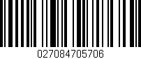 Código de barras (EAN, GTIN, SKU, ISBN): '027084705706'