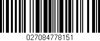 Código de barras (EAN, GTIN, SKU, ISBN): '027084778151'