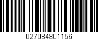 Código de barras (EAN, GTIN, SKU, ISBN): '027084801156'