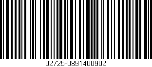 Código de barras (EAN, GTIN, SKU, ISBN): '02725-0891400902'