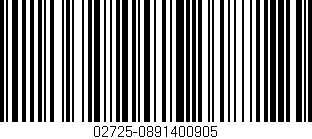 Código de barras (EAN, GTIN, SKU, ISBN): '02725-0891400905'